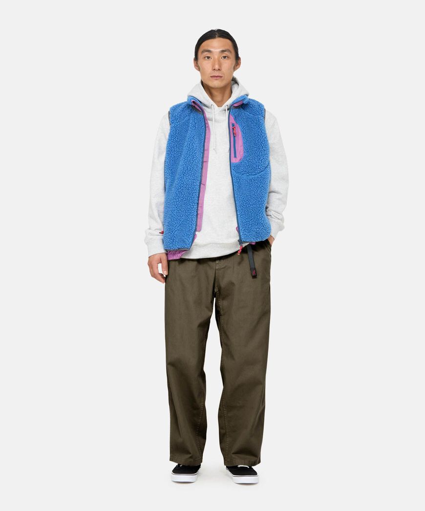 Model wearing Gramicci Wide Pants Dusky Olive