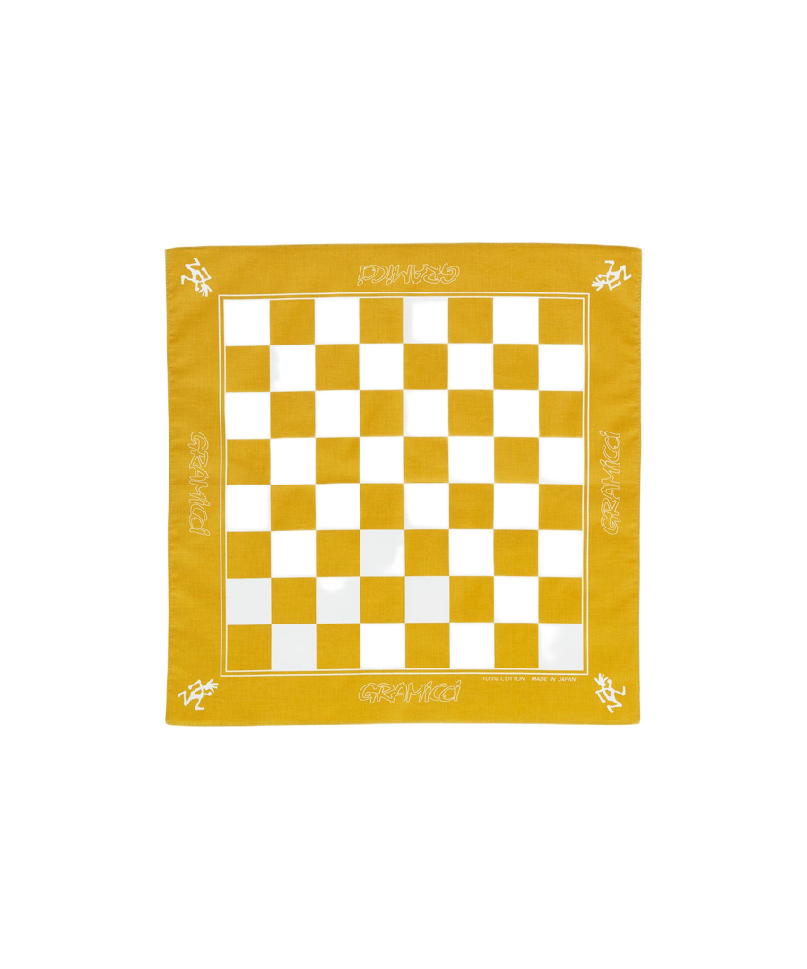 Checkers Bandana Yellow Orange cotton versatile outdoor bandana