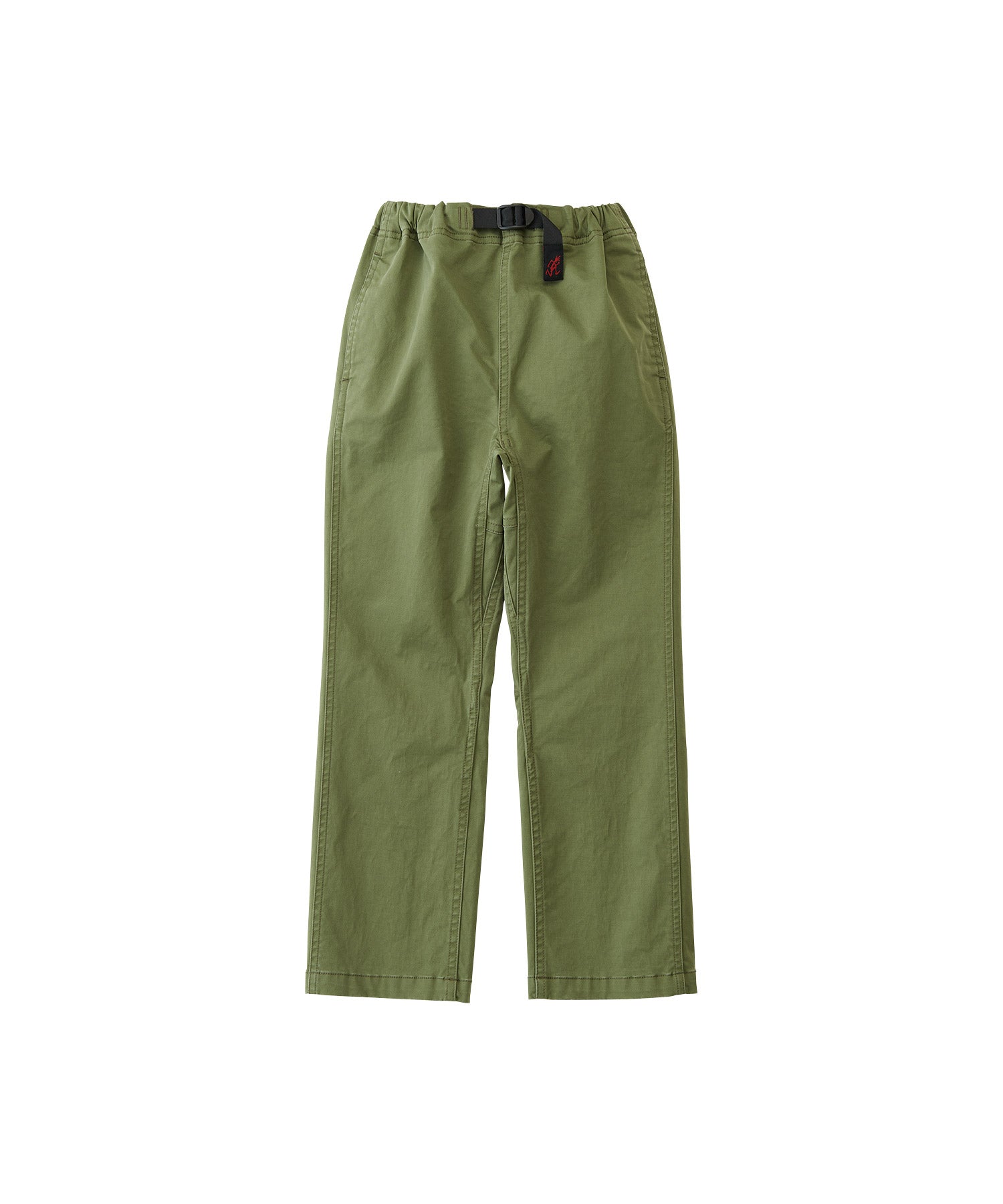 Gramicci kids pants olive relaxed fit stretch twill climbing inspired trousers front view