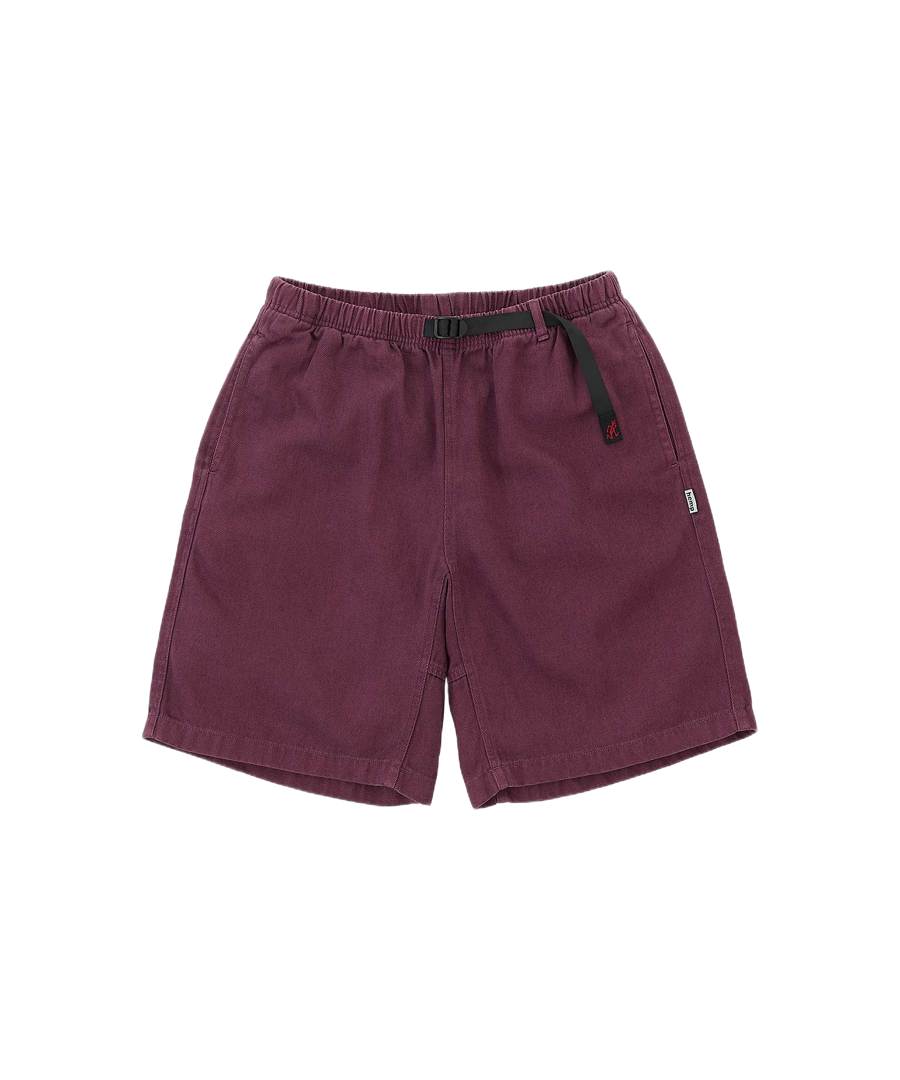 Gramicci nylon explorer cargo shorts deep grape lightweight outdoor shorts front view utility pockets