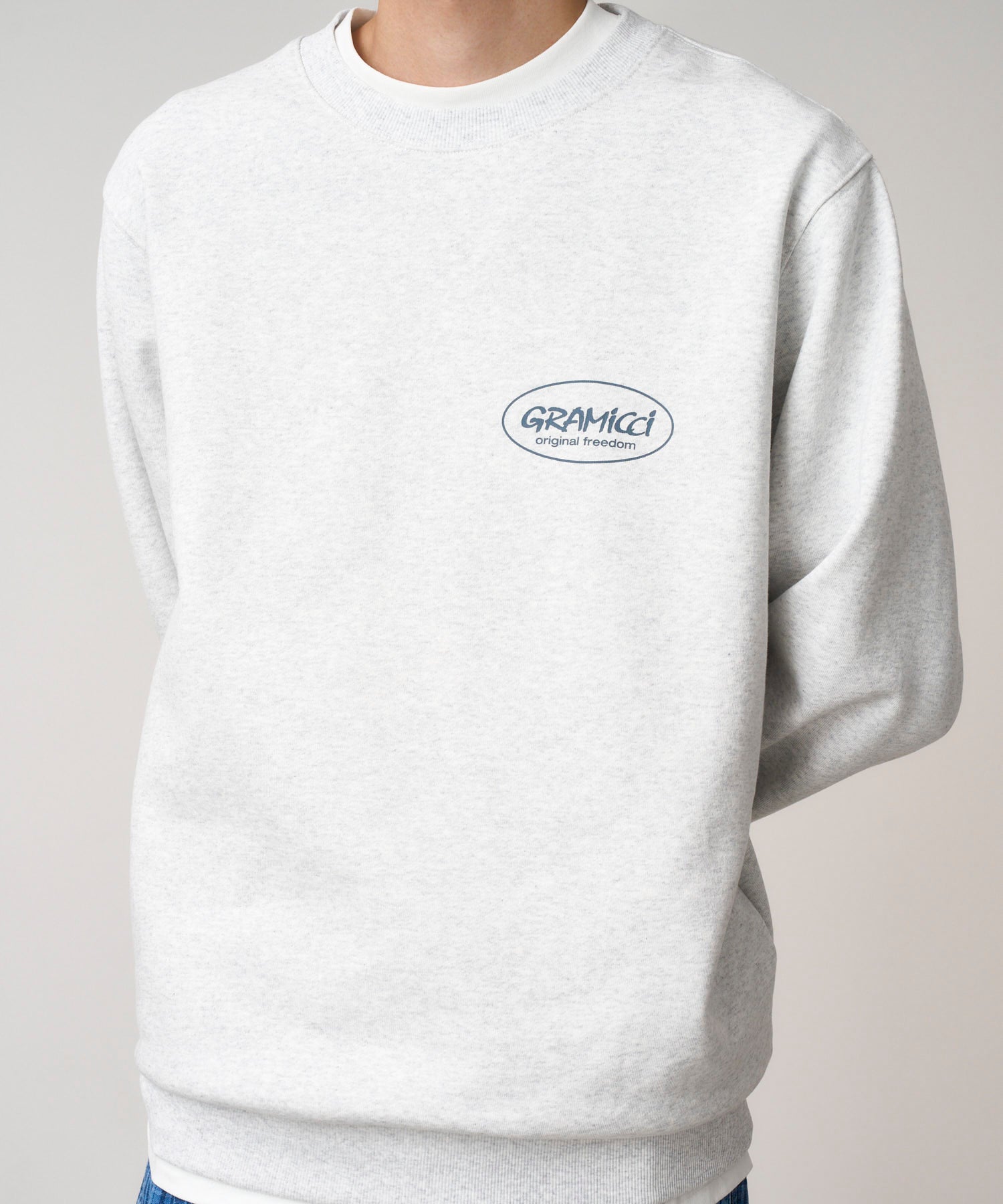 Detail View of Gramicci Original Freedom Sweatshirt Heather Ash