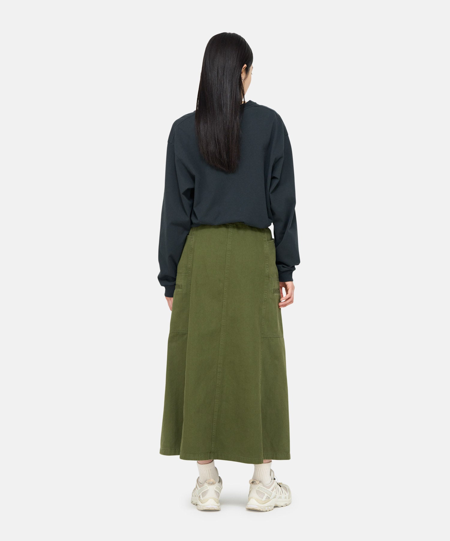 Gramicci Voyager Skirt Olive women's cotton maxi skirt
