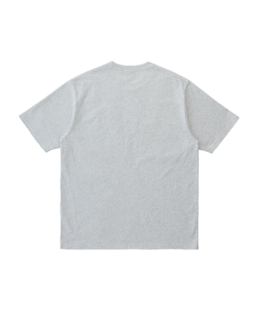 Granola Tee Heather Ash eco cotton graphic t-shirt front view relaxed fit everyday wear