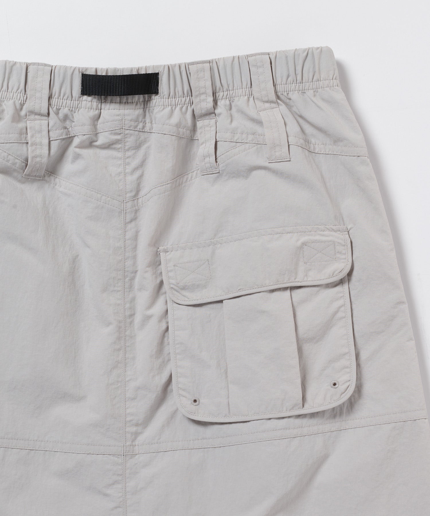 Gramicci Nylon Utility Skirt Ecru fabric close-up detail recycled nylon texture
