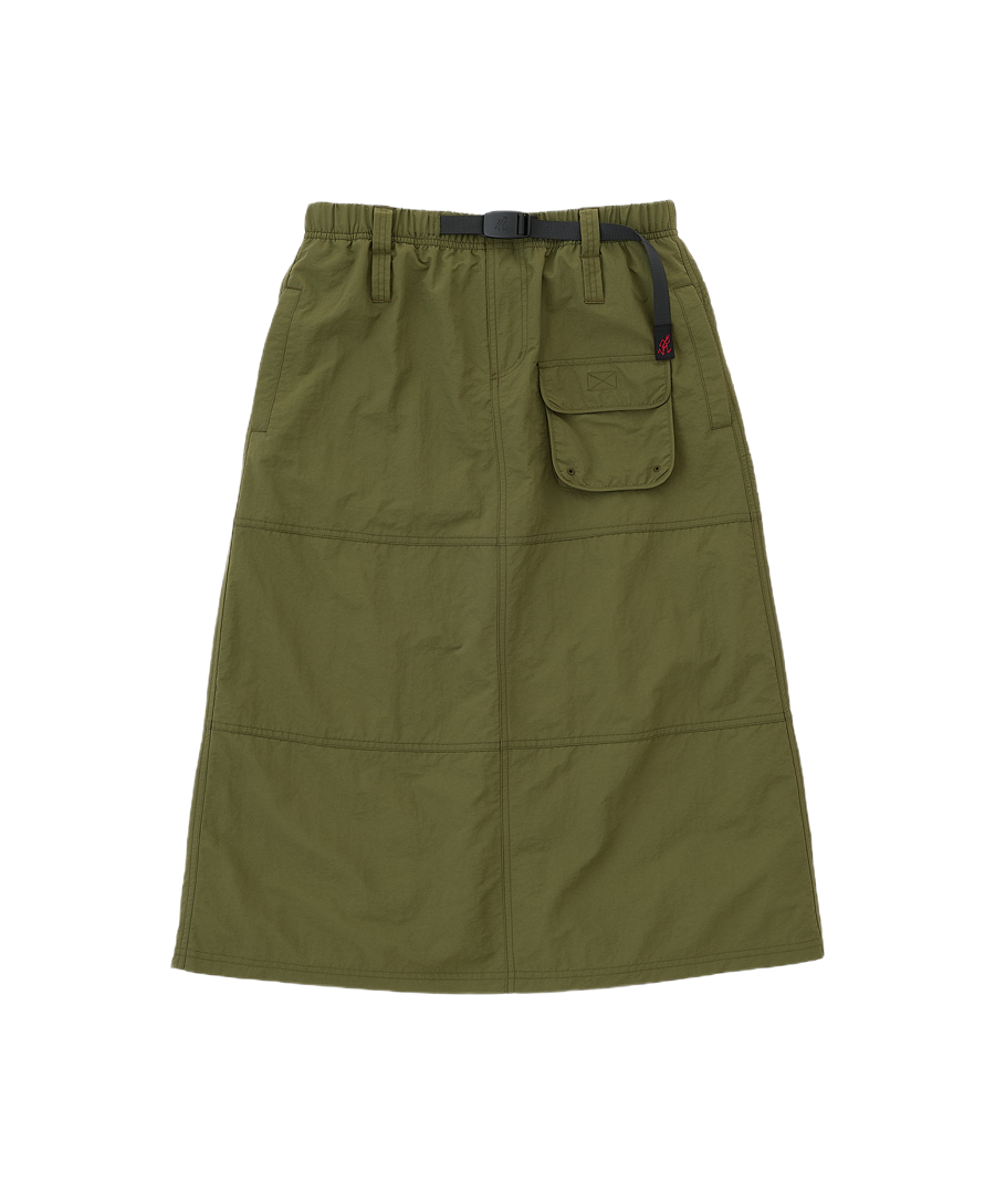 Gramicci Nylon Utility Skirt Olive lightweight water-resistant utility skirt product view