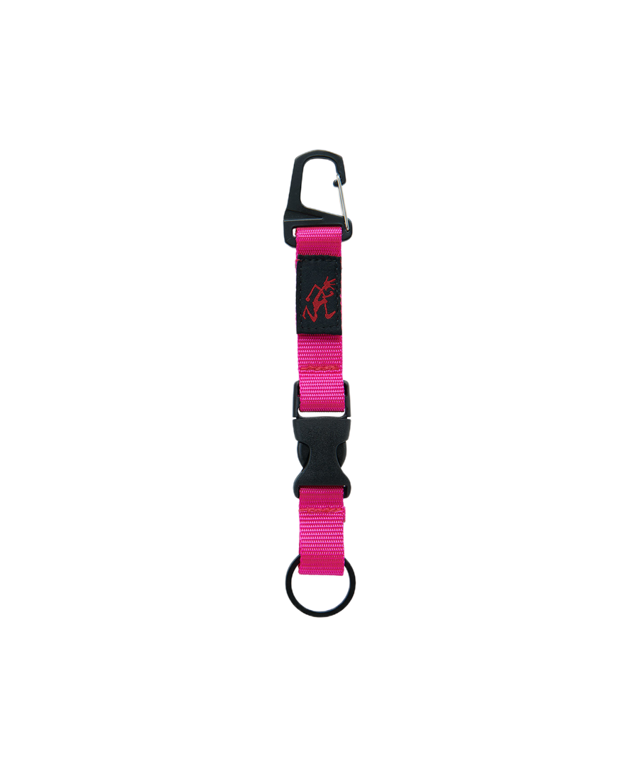 Webbing Key Holder Pink nylon keychain carabiner clip accessory