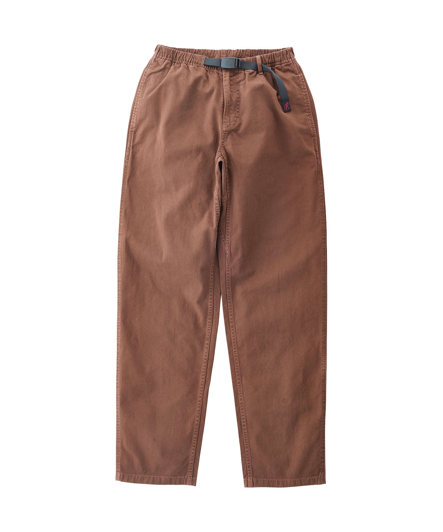 Tobacco brown eco cotton Gramicci pant with relaxed fit 
and built-in belt for climbing and outdoor