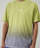 Yellow Gradient UPF Shield top on model – lifestyle view lightweight UV protection shirt for outdoor wear