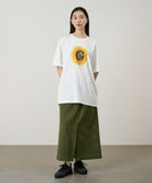 Lifestyle fit of Gramicci G-Flower Tee White eco cotton graphic T-shirt