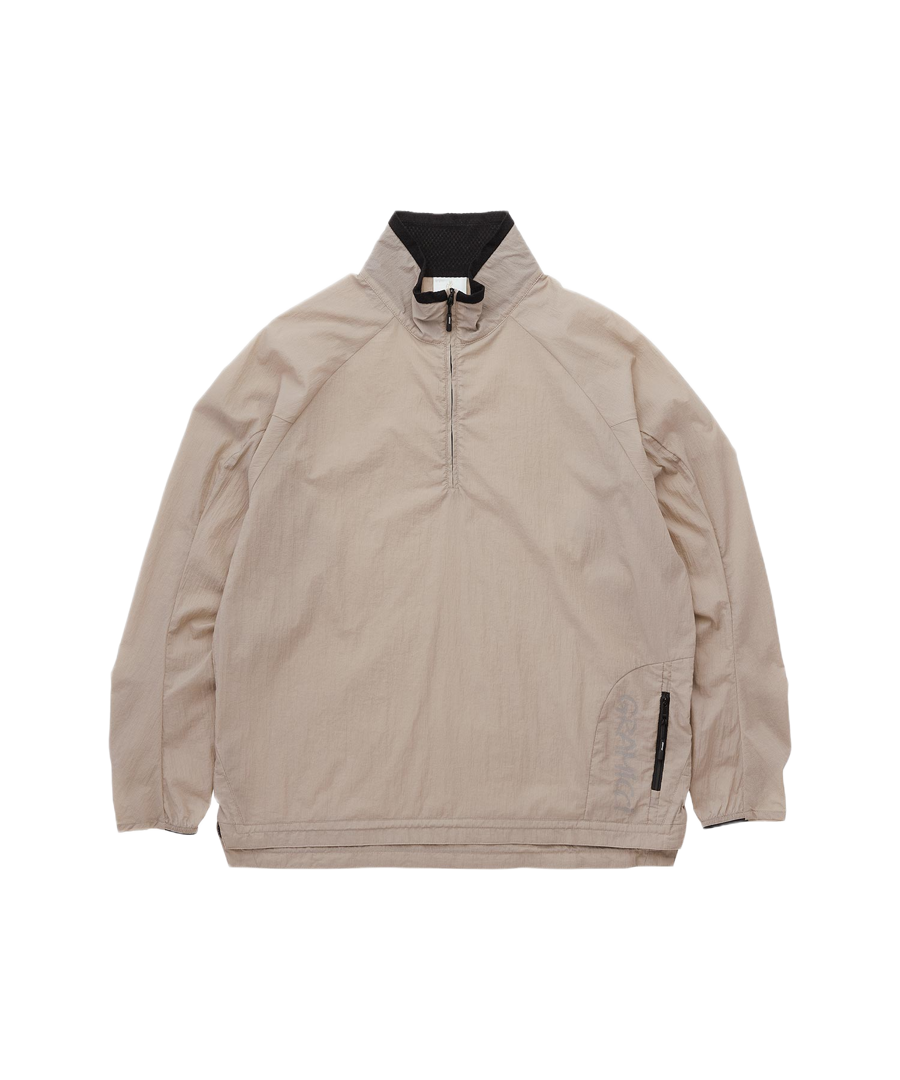 Gramicci concrete jacket product view showing fabric detail and front design