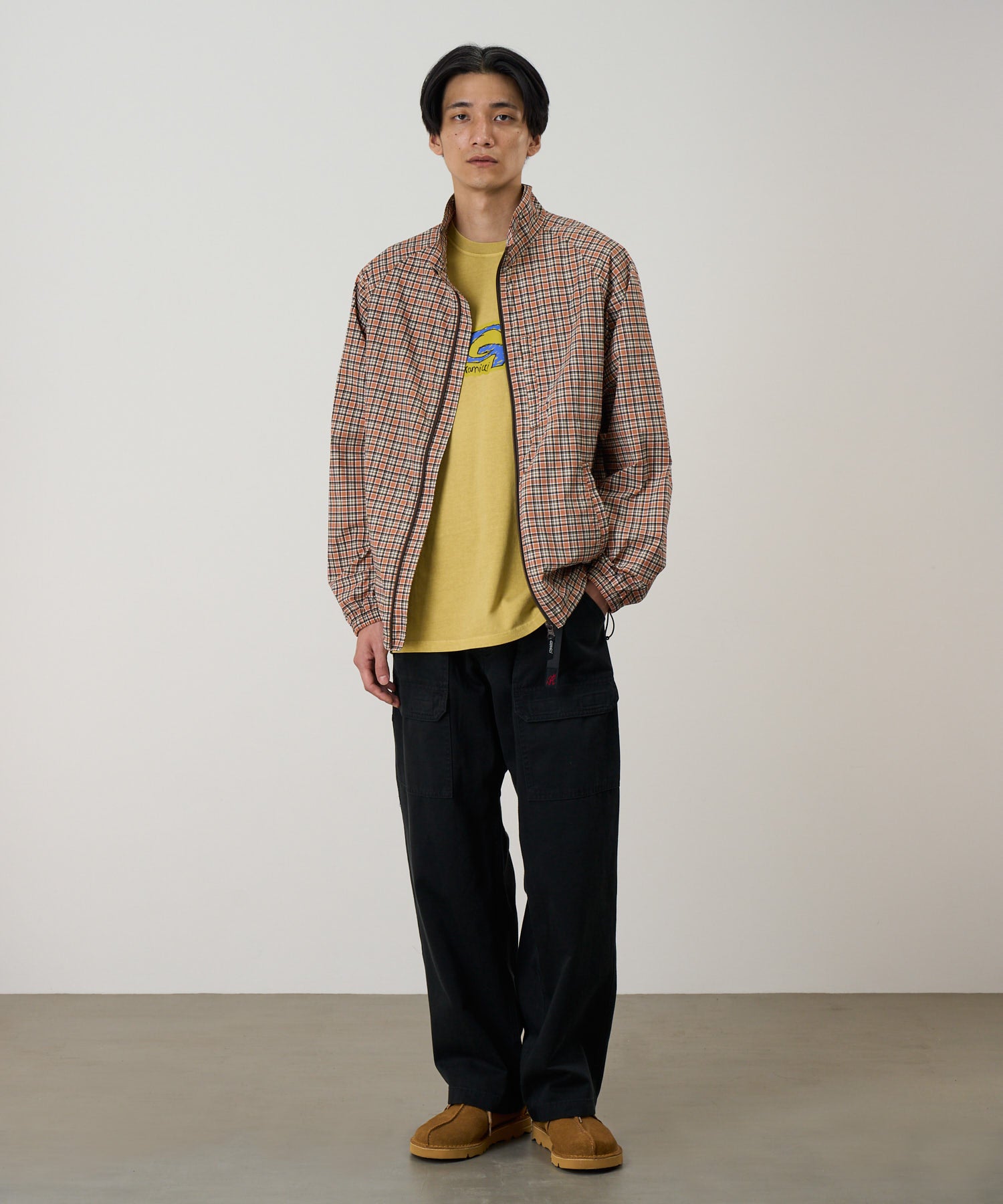 Gramicci EQT Pant Black front view on model relaxed cotton denim fit