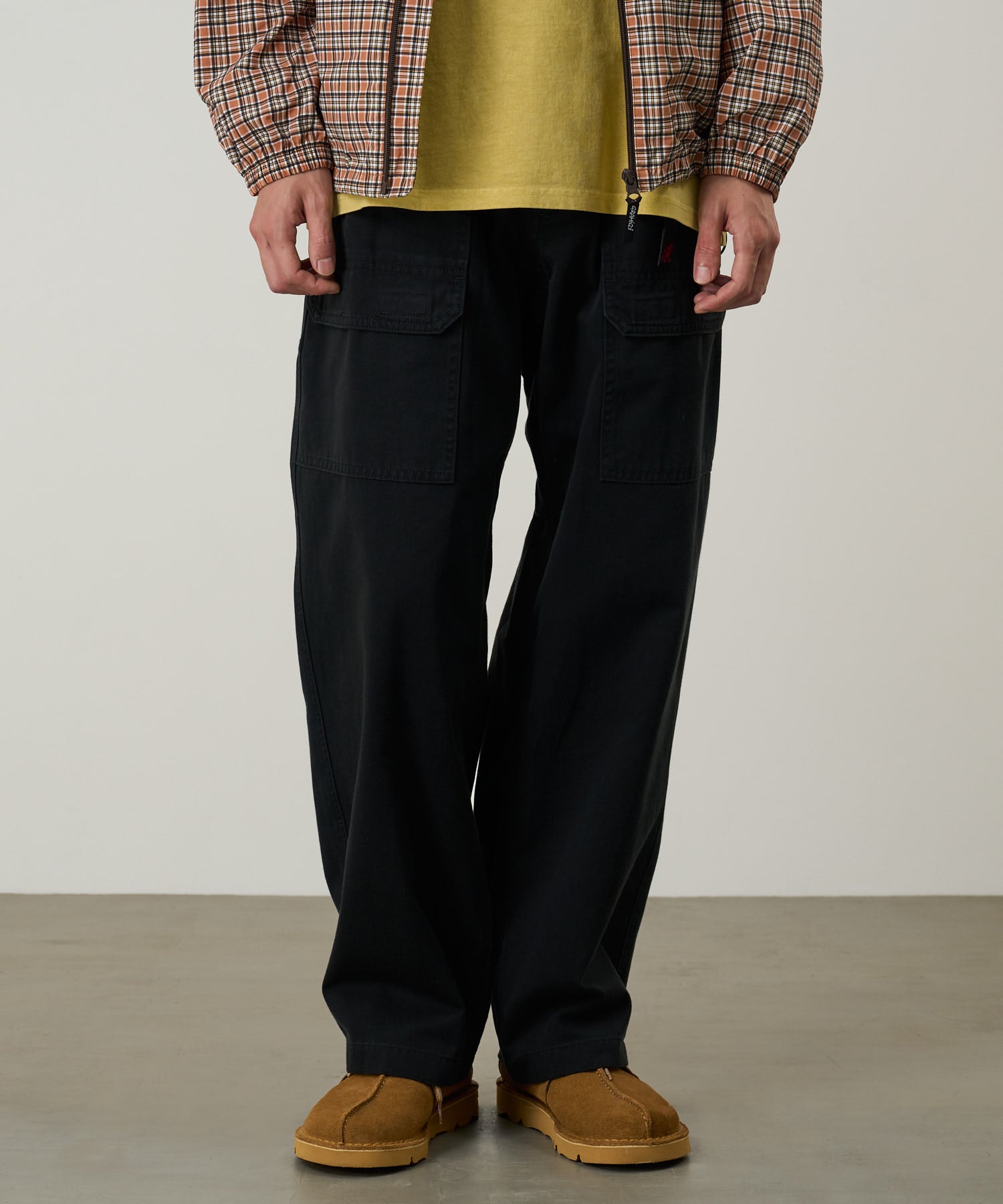Gramicci EQT Pant Black side view relaxed fit cotton denim