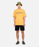 Model wearing Gramicci Gadget Shorts Black relaxed fit outdoor shorts front view lifestyle