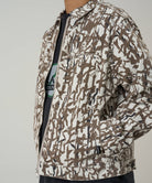 Gramicci Taos canvas jacket grey reed on body fit showing relaxed everyday wear