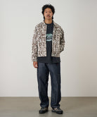 Gramicci grey reed jacket on body fit showing relaxed everyday comfort and movement