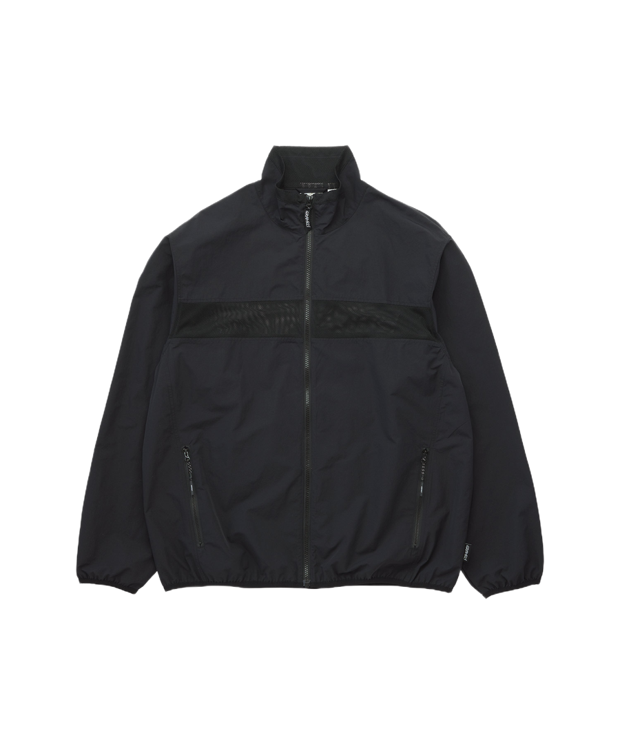 Gramicci Guide Jacket Black crafted from a lightweight water-repellent nylon blend with UV protection and zip pockets for everyday wear.