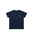 Gramicci Kids One Point Logo Tee in Navy with a soft cotton blend and signature chest logo