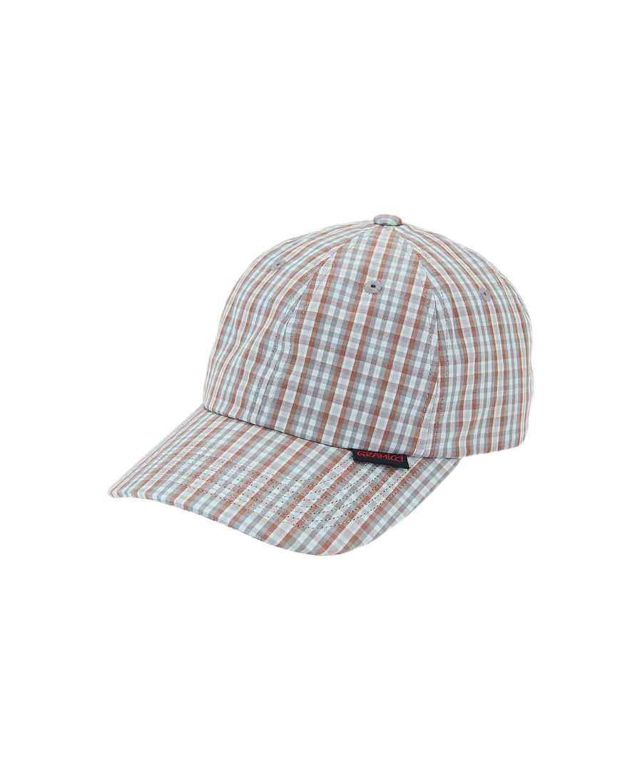 Gramicci Millwood Cap in Brown made from lightweight cotton poplin with a classic six-panel design
