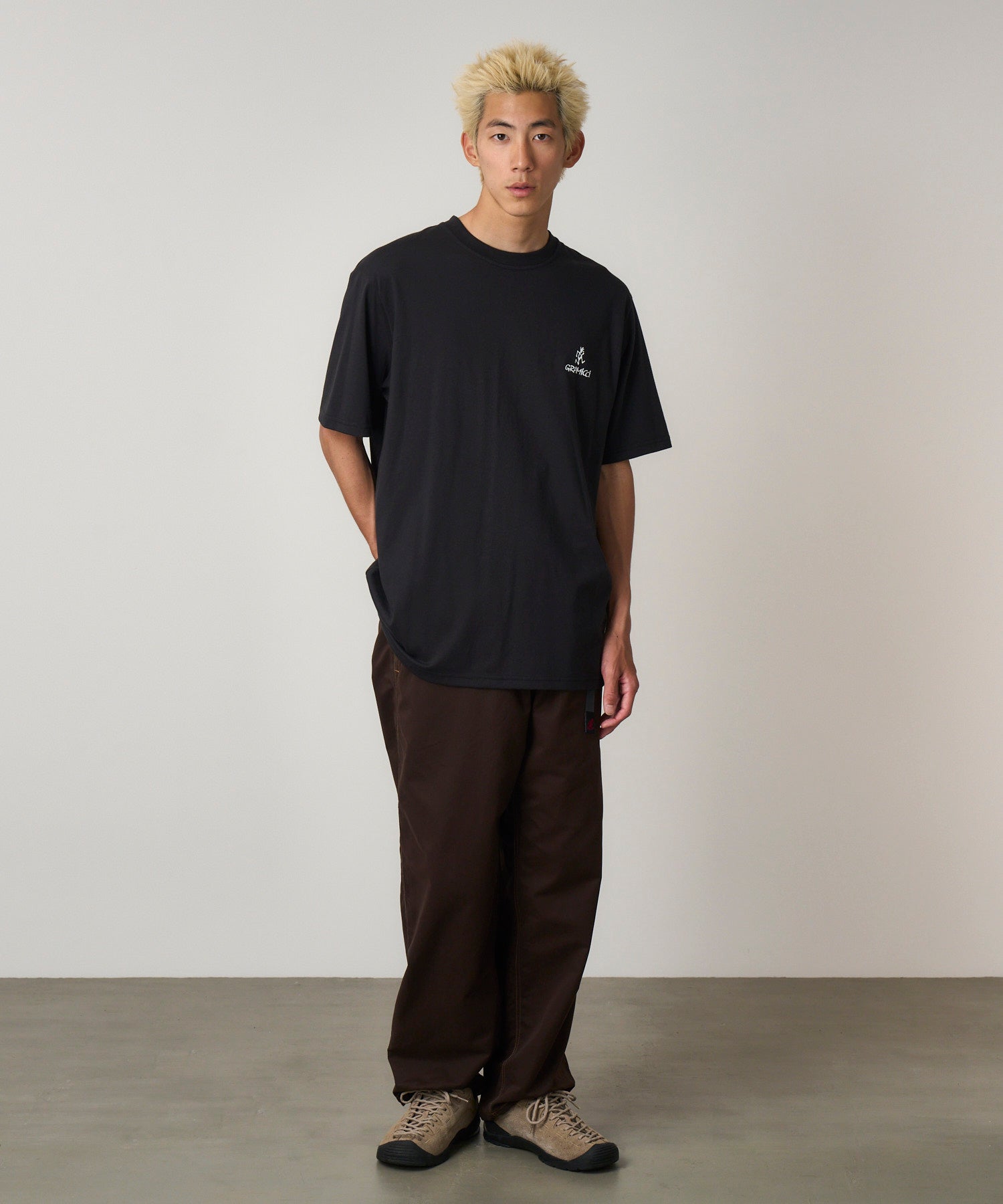 Gramicci One Point Logo Tee Black men's cotton T-shirt