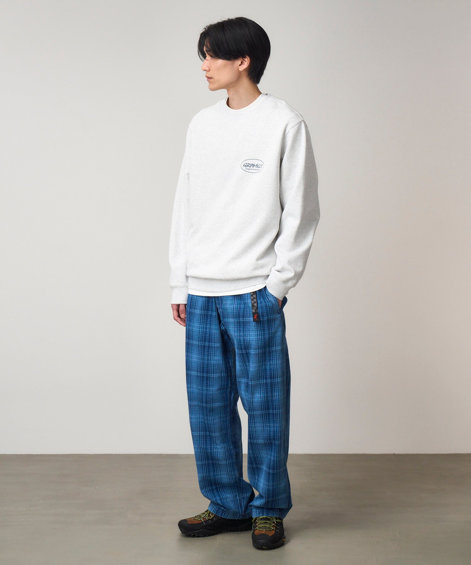 Side View of Gramicci Original Freedom Sweatshirt Heather Ash