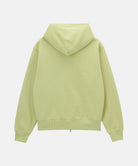 Back view of Gramicci Oval Patch Zip Hooded Sweatshirt Lime crafted from a soft cotton fleece blend for everyday comfort and layering.