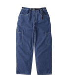 Gramicci Rock Slide Denim Pant Light Wash in 11oz eco cotton denim with cargo pockets, integrated belt and relaxed everyday fit.
