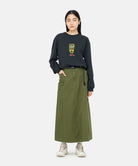 Gramicci Voyager Skirt Olive women's cotton maxi skirt