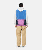 Side view of model wearing Gramicci Wide Pant Dune Pigment with a relaxed wide-leg fit, eco cotton twill fabric and integrated webbing belt.