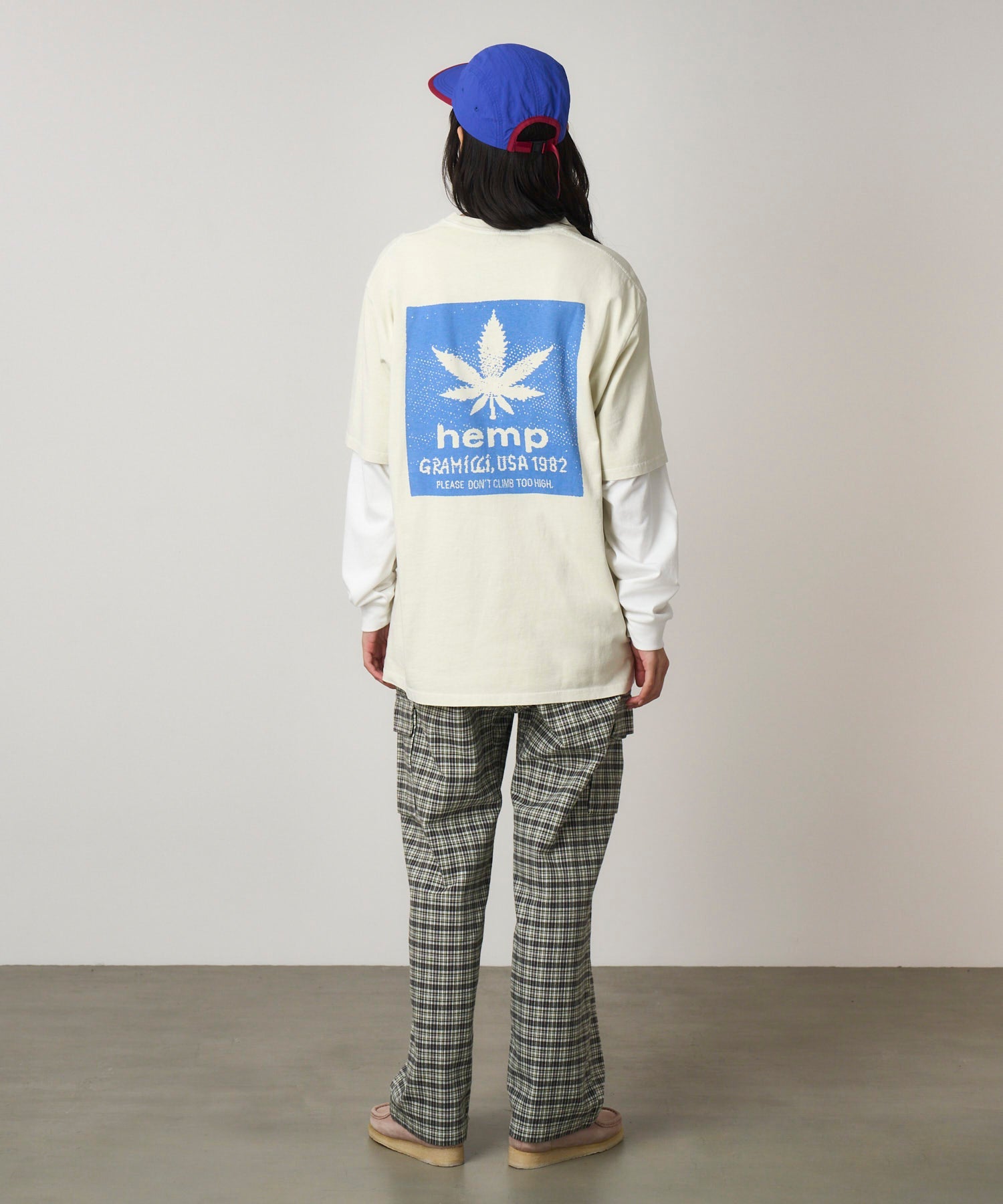 Hemp Tee Natural Pigment eco cotton graphic t-shirt back view on model relaxed fit streetwear style