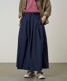 Nylon Flare Pant British Navy model side view wide-leg pants
