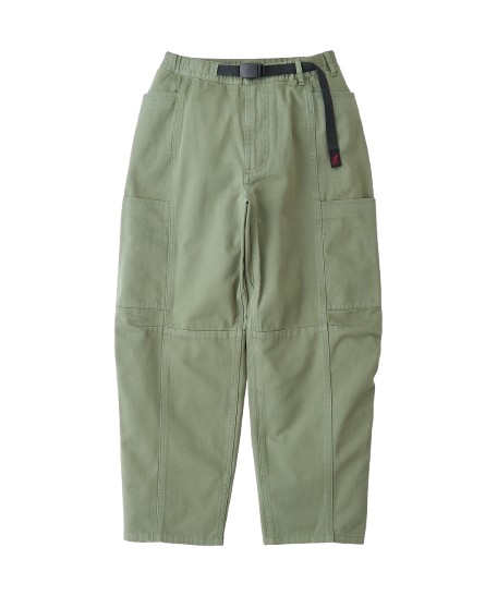 Women's Gramicci Voyager Pant Sage front view in 100% eco cotton washed twill with relaxed tapered fit